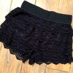 Boutique crochet shorts, like new!